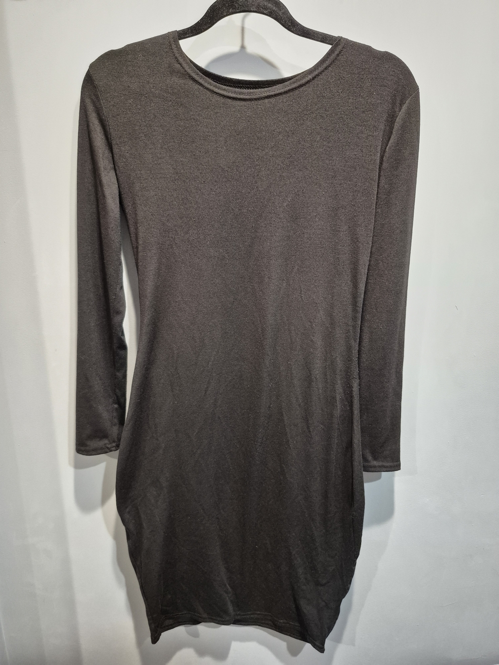 Black Long Sleeve Bodycon Dress Stetchy Comfy Size Medium